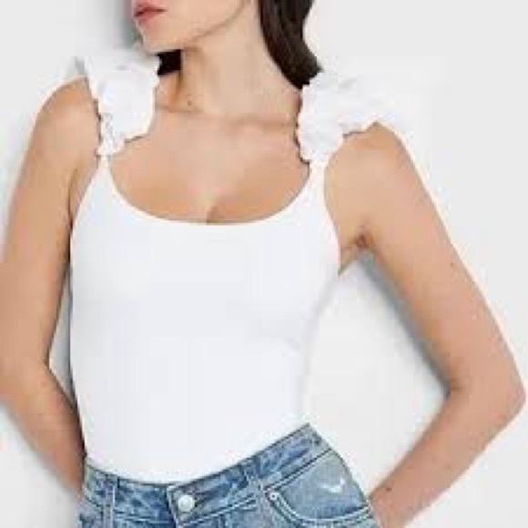 NWOT Express Scoop Neck Puff Strap Thong Bodysuit- XS size - Picture 14 of 14